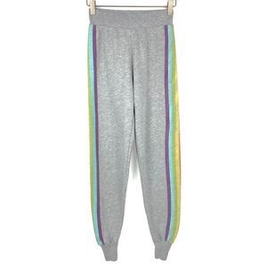 Wildfox Gray Rainbow Stripe Ankle Joggers XS NWOT
